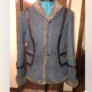Shearling Rena Lange genuine jacket Size 10